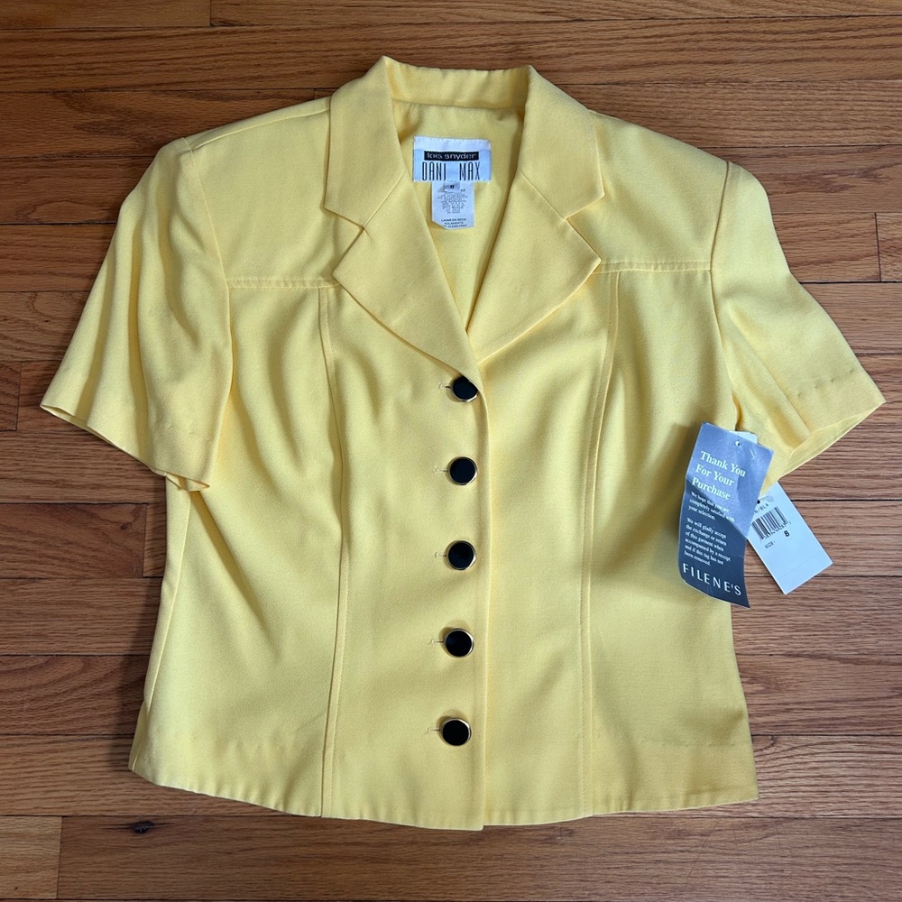 NEW Vintage Dani Max Yellow Women's Buttoned Blouse Size 8